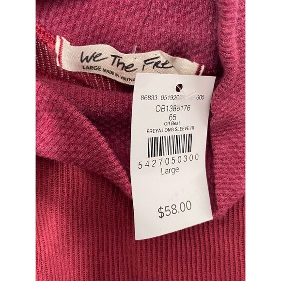 NWT FREE PEOPLE - We The Free - Freya Long Sleeve Mock Neck Thermal Top - Picture 9 of 13